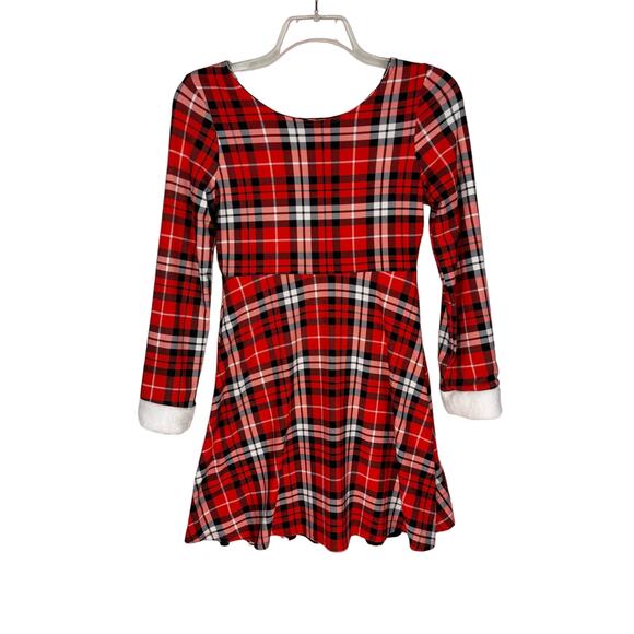 EMILY WEST | Red & Black Revisable Double Sided Holiday A-Line Dress | Kid's 16 - Picture 2 of 11